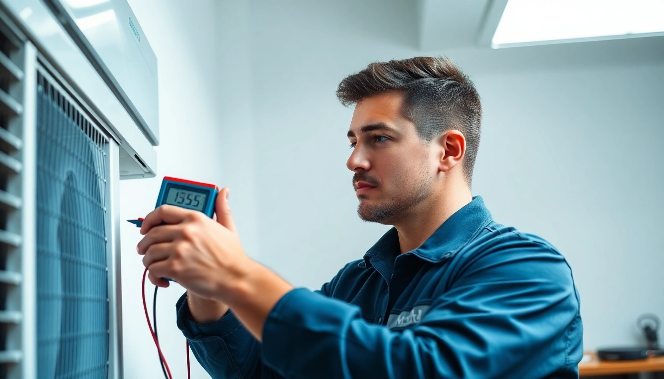 HVAC Repair Tampa expert inspecting an air conditioning unit, ensuring efficient operation.