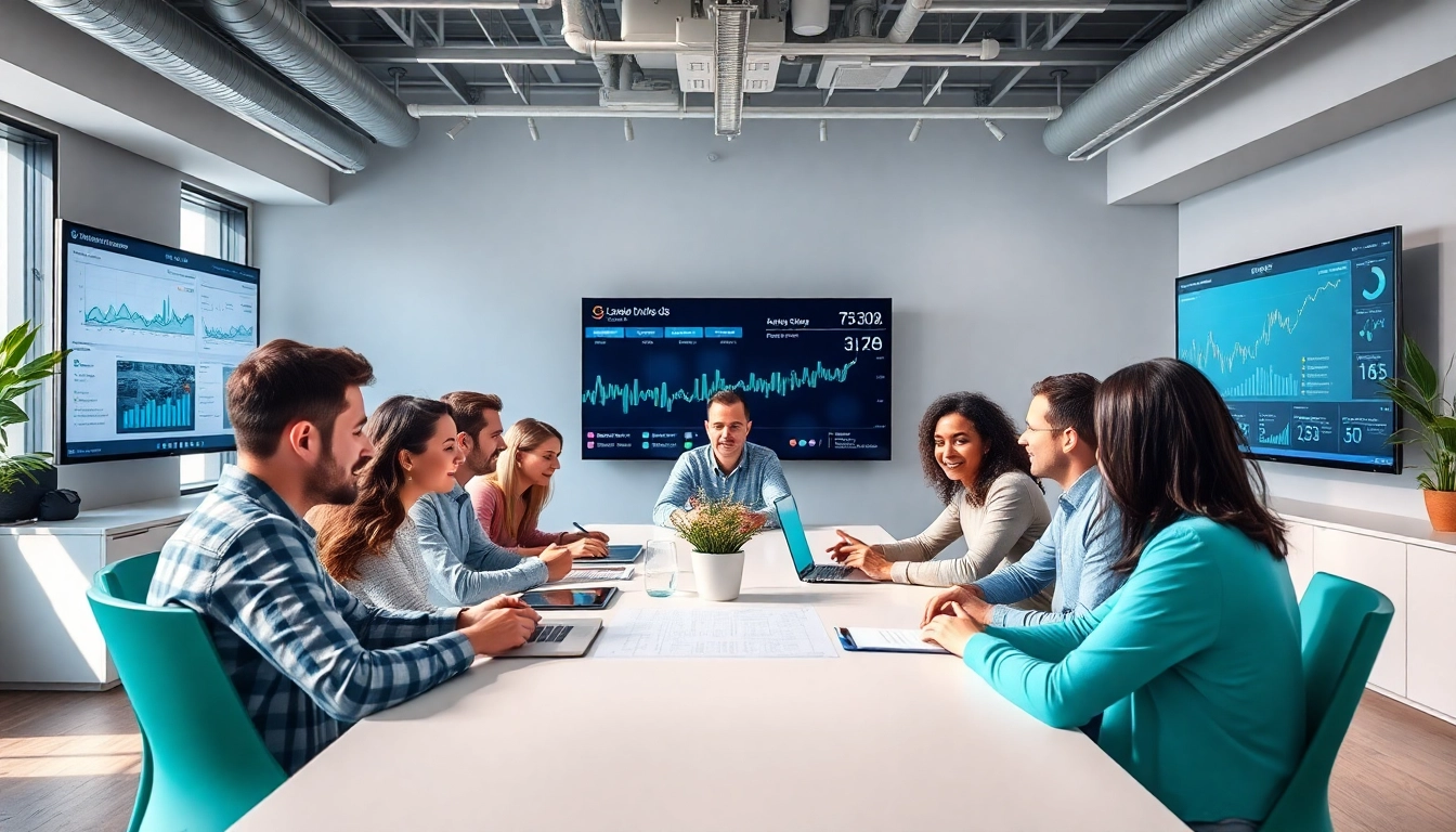 Arbeiten in einer professionellen SEO Agentur mit einem Team an Analysen und Strategien.