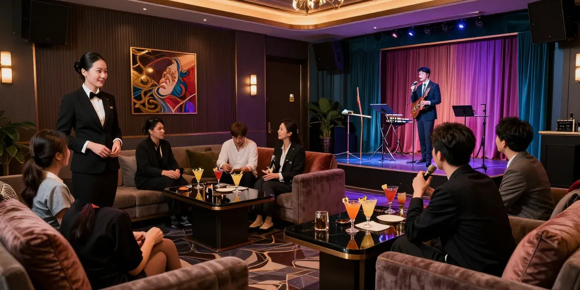 www.gugudanlounge.com/의 고급스러운 카라오케 라운지에서 고객을 응대하는 전문 스태프의 모습