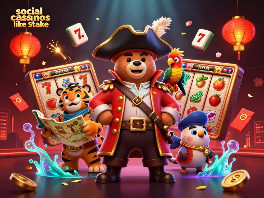 Play slots and experience excitement at social casinos like stake with vibrant 3D characters.