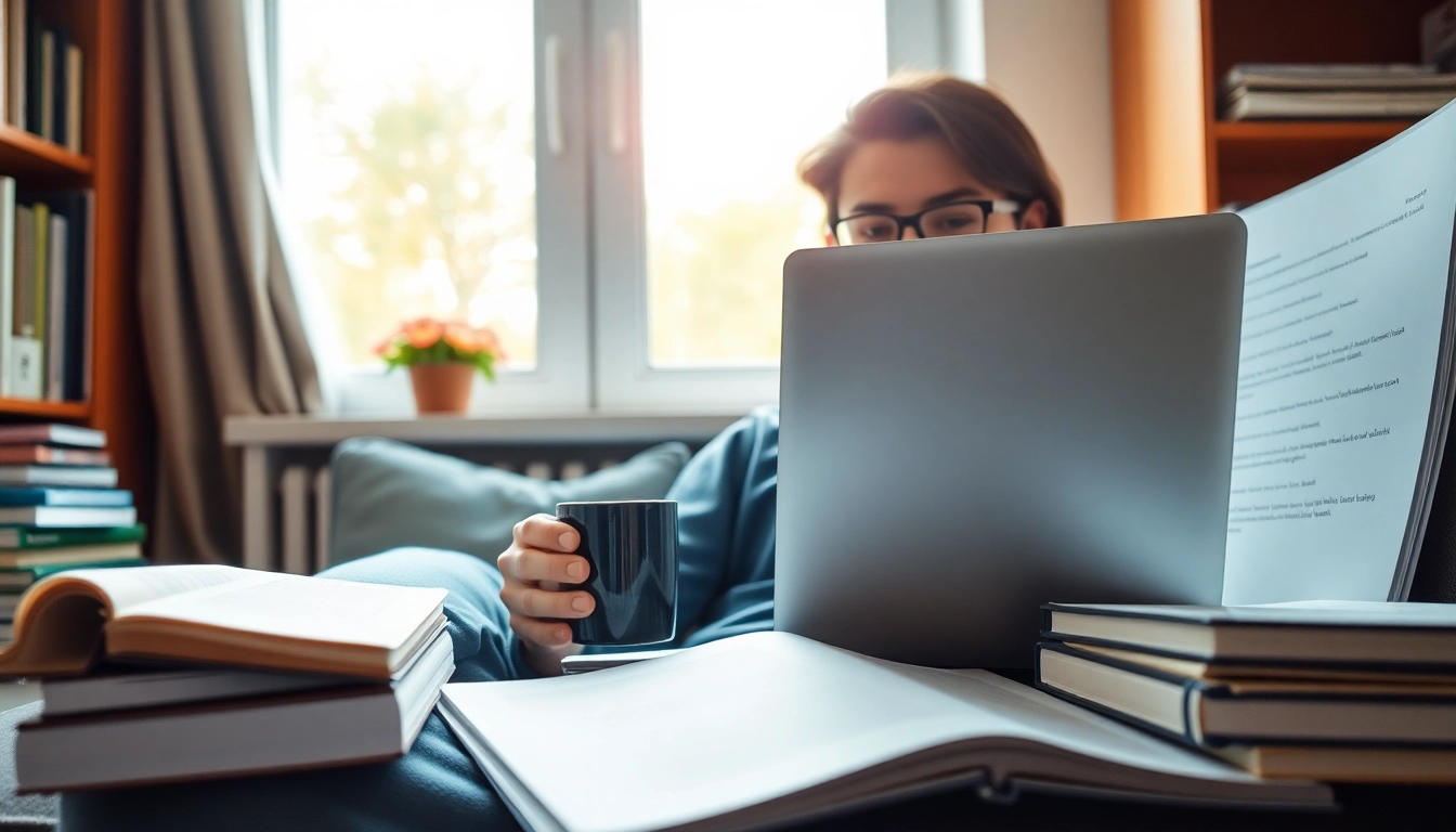 Pay someone to take GRE for me in a cozy study setting with a laptop and books.