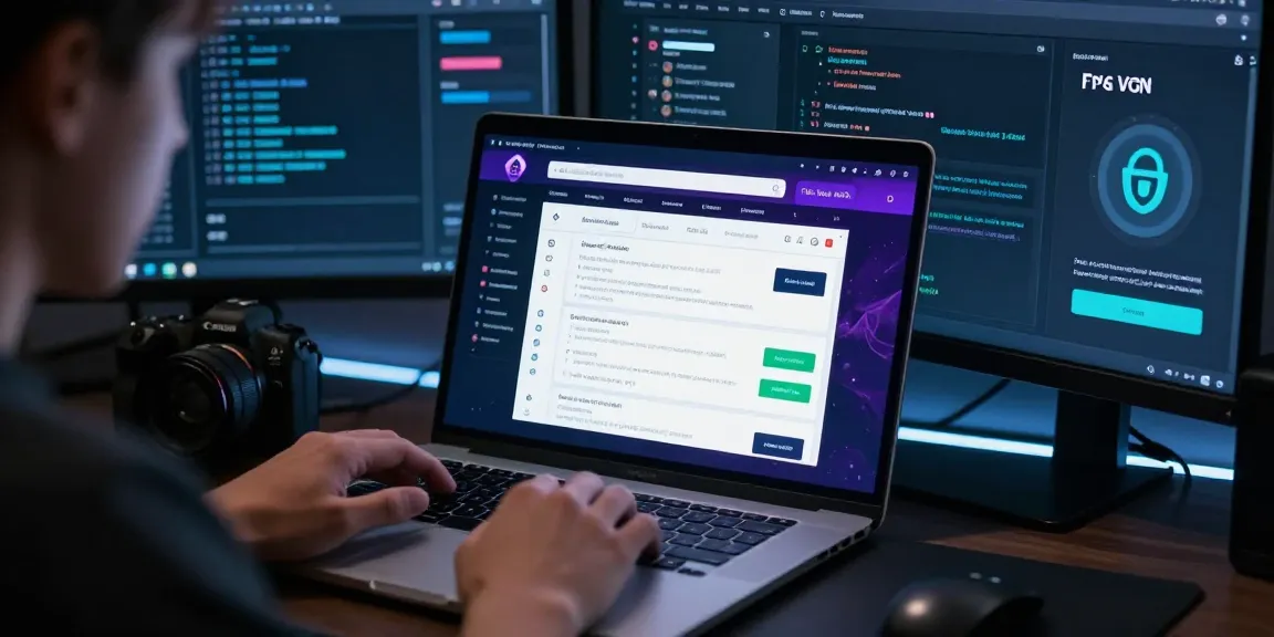 Accessing verified darknet market links 2026 showcasing a user on a laptop in a secure setting exploring secure market listings, emphasizing the importance of safety.