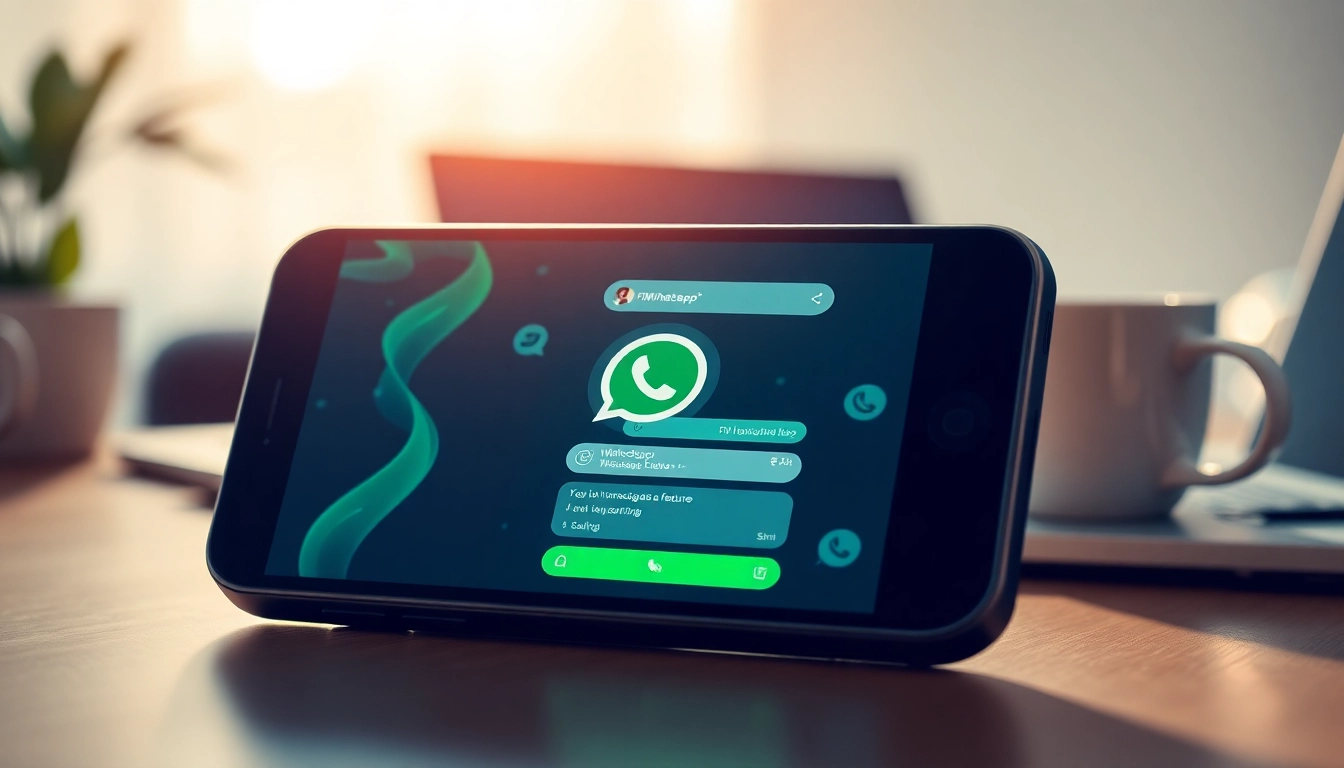 Experience the innovative features of FM WhatsApp on a modern smartphone.