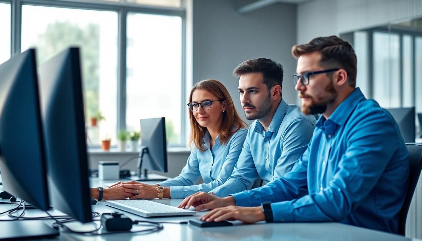 Providing managed IT services Lakeland with a focused team in a modern collaborative workspace.