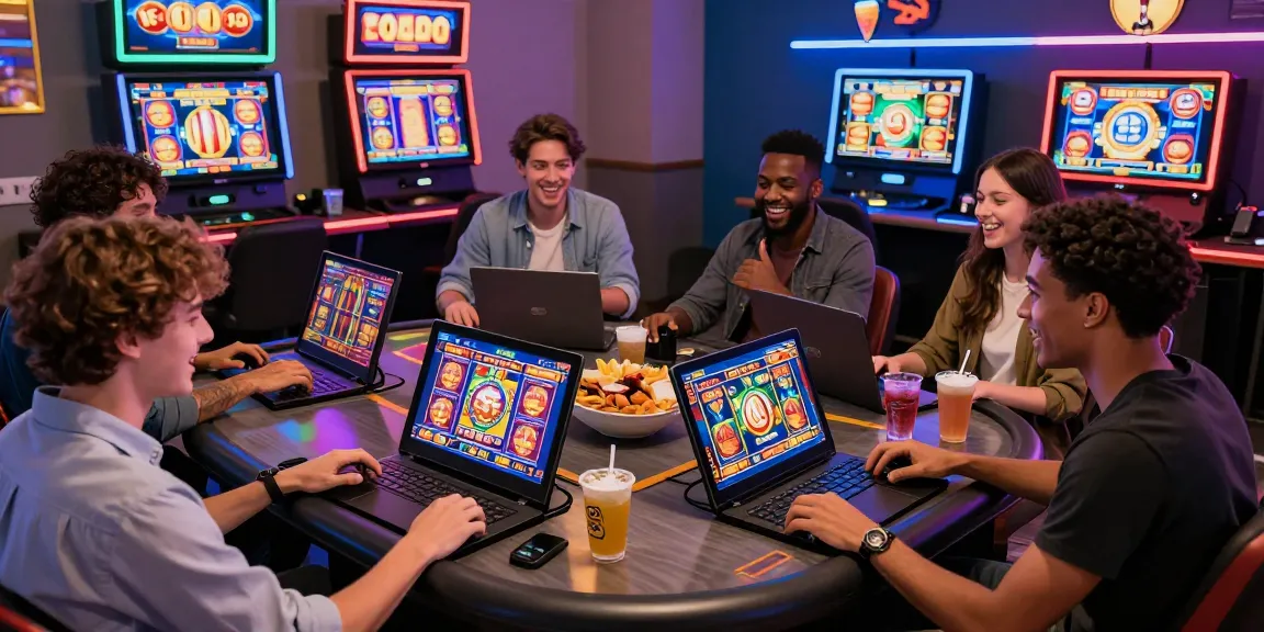 Experience slot depo 5000 excitement with players at a vibrant online gaming table.