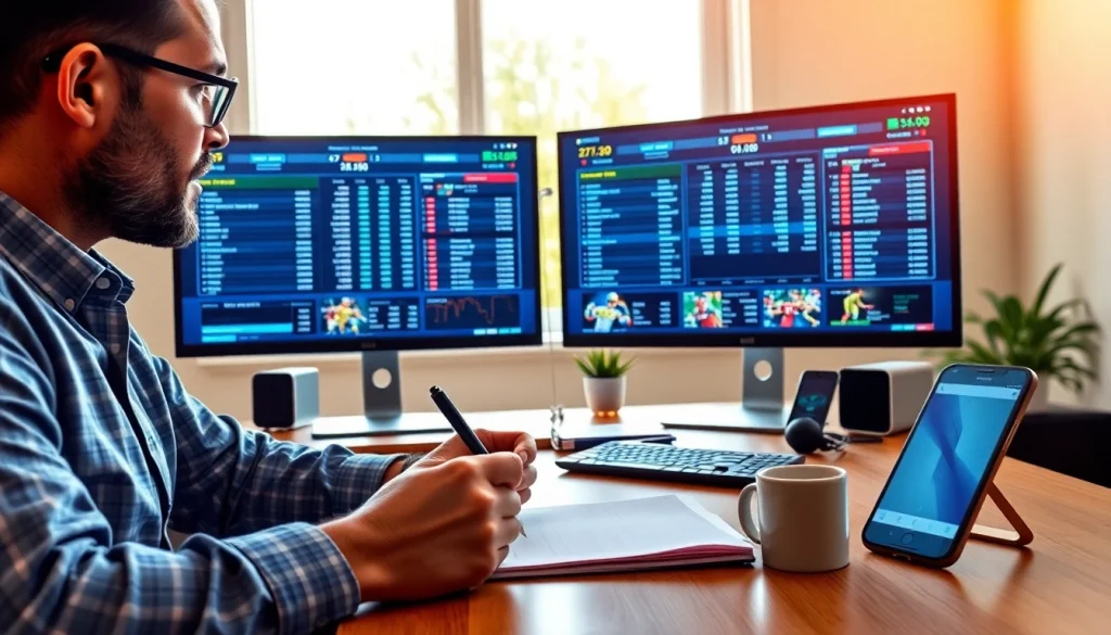 Evaluate the best sports betting sites India with a professional reviewing in an organized office.