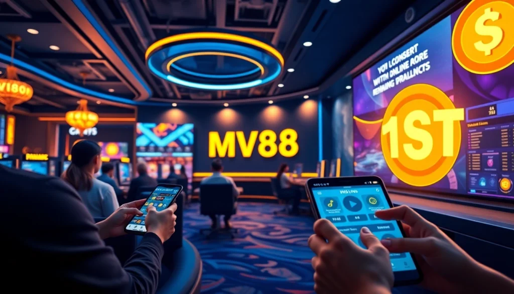 Engaging MV88 online gambling interface showcasing USDT transactions and promotions.