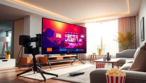 Showcasing the TV88 in a stylish living room, bringing cinematic vibes to your home.