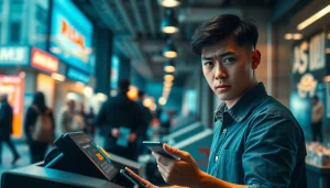 카드깡의 금융 거래 상황을 나타내며 긴장감을 주는 인물.