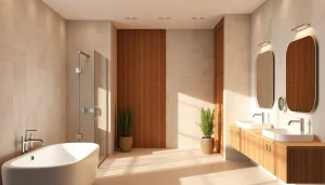 Sonni sanitär GmbH sorgt für stilvolle Badezimmergestaltung durch elegante Duschwände.