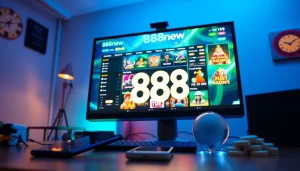 Engaging 888new online gaming interface showcasing vibrant games and secure payments.