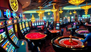 KJC AC 2 gaming experience with lively slots and poker tables.