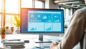 Engaging smm reseller panel interface displayed prominently on a computer screen in a modern office.