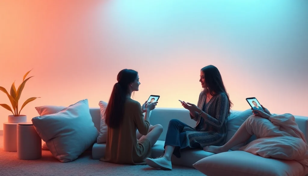 Intimate conversation via sex ai chat in a cozy digital landscape