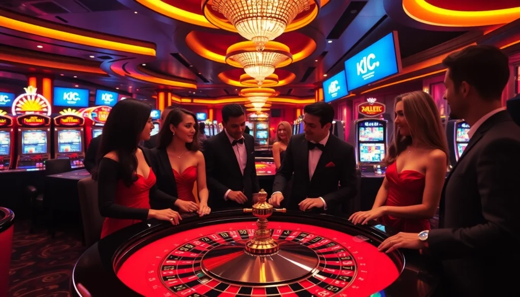 Experience the excitement of gambling at KJ C's luxurious casino, featuring roulette and professional dealers.