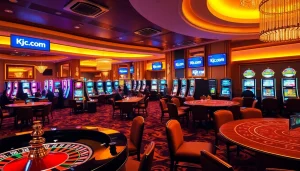 Experience the thrill at Kjc.com with a vibrant casino atmosphere featuring roulette and poker games.