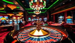 Experience thrilling wins at rr88.com with vibrant casino scenes featuring roulette and poker.