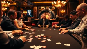 Experience thrilling poker action at https://789winjj.com/ with vibrant chips and cards on a luxurious table.