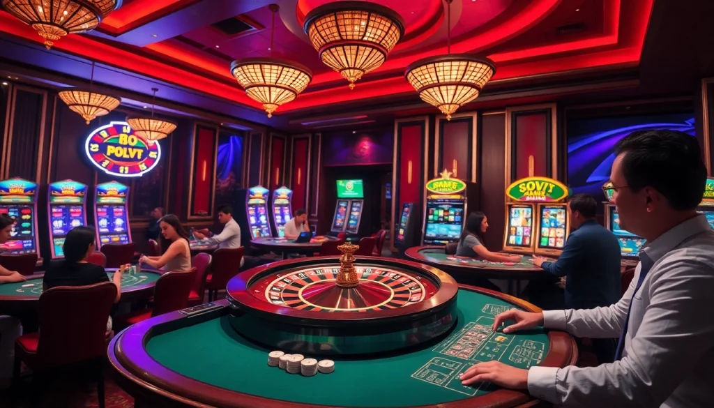Engaging players at nohu90 com in an exciting casino atmosphere with roulette and poker.
