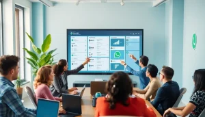 Collaborative discussion on WhatsApp Business CRM strategies with data analytics in focus.