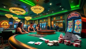 Experience the excitement at uu88 trang chủ with vibrant casino games, poker tables, and roulette wheels.