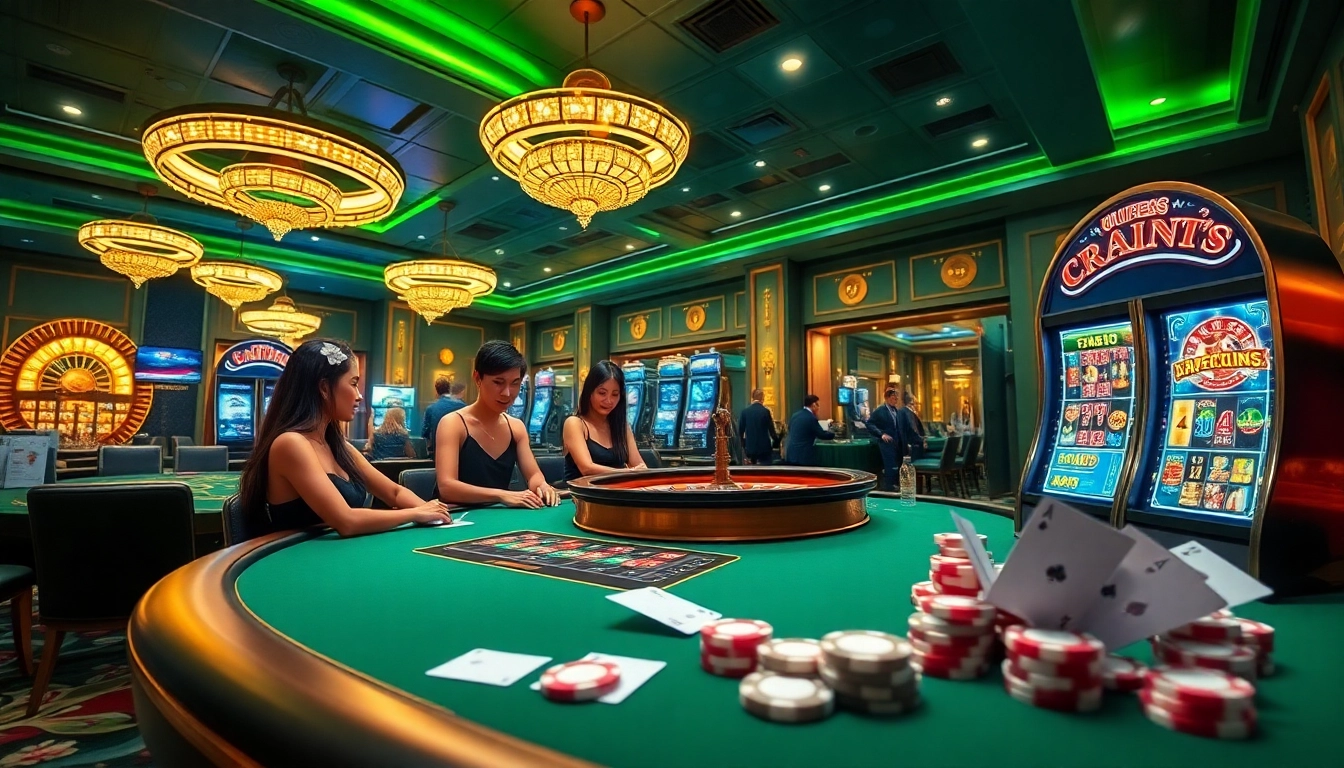Experience the excitement at uu88 trang chủ with vibrant casino games, poker tables, and roulette wheels.