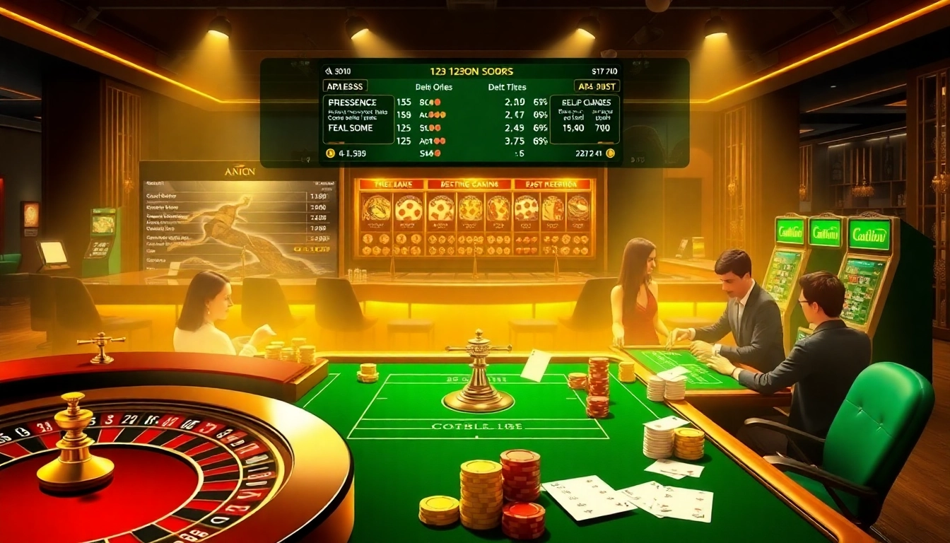 View 7mcn's exciting online betting scene showcasing sports scores, poker chips, and a roulette wheel.