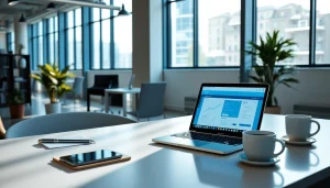 Efficient workspace showcasing WPS官网 interface on laptop for productivity.