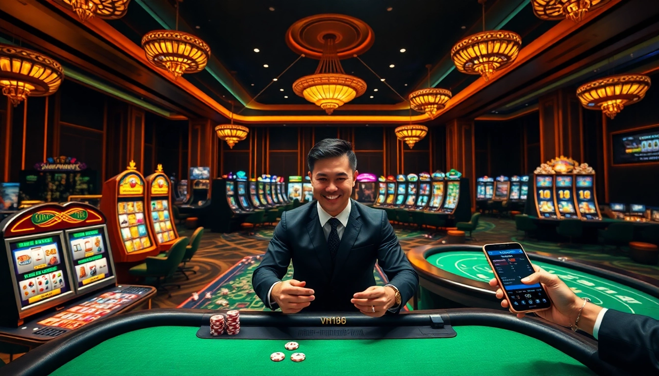 Engage in exciting online gaming at VN168 đăng ký, featuring vibrant casino tables and games.