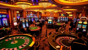 SODO Casino gaming floor filled with players enjoying poker, roulette, and vibrant slot machines.