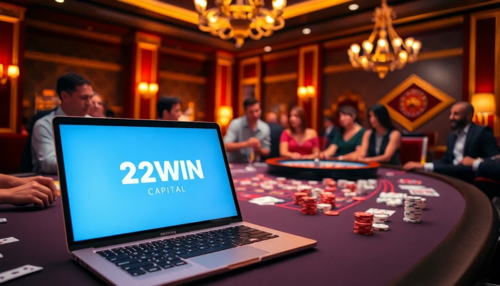 Exciting scene of gamblers at a table showcasing activities at https://32win.capital.