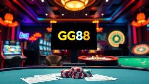 GG88 interactive online casino gaming experience with vibrant slot machines and roulette tables.