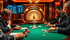 Engaged players at a poker table capture the thrill of online gambling at https://vmaxgame.net/ with emotion and excitement.