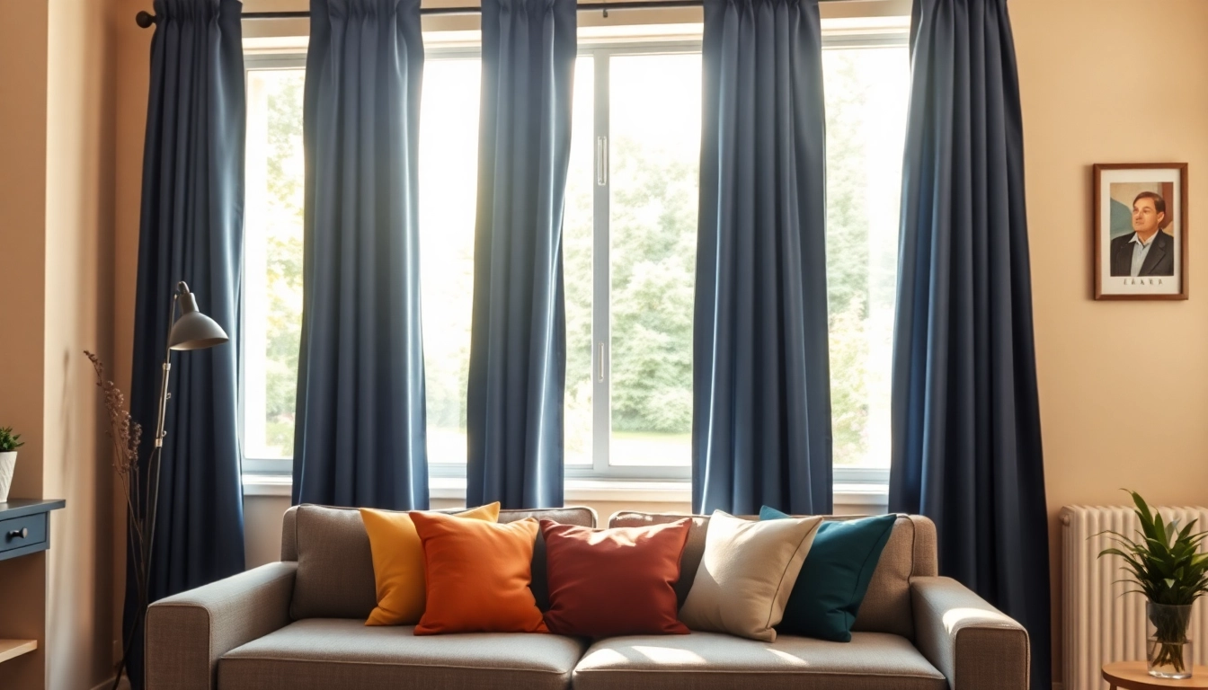 Verduisterende gordijnen in een sfeervolle woonkamer met een optimale lichtfiltering.