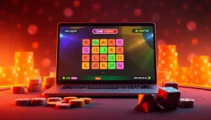 Engaging digital interface showcasing רמיקוב אונליין gameplay with colorful tiles and casino elements.