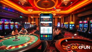 Thrilling gameplay experience at Trang Chủ OKFUN with vibrant casino elements.
