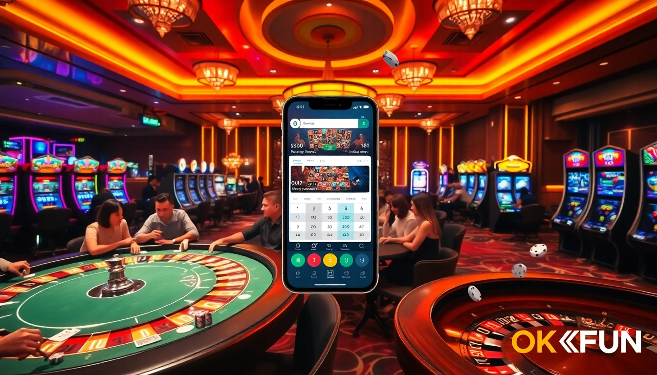 Thrilling gameplay experience at Trang Chủ OKFUN with vibrant casino elements.
