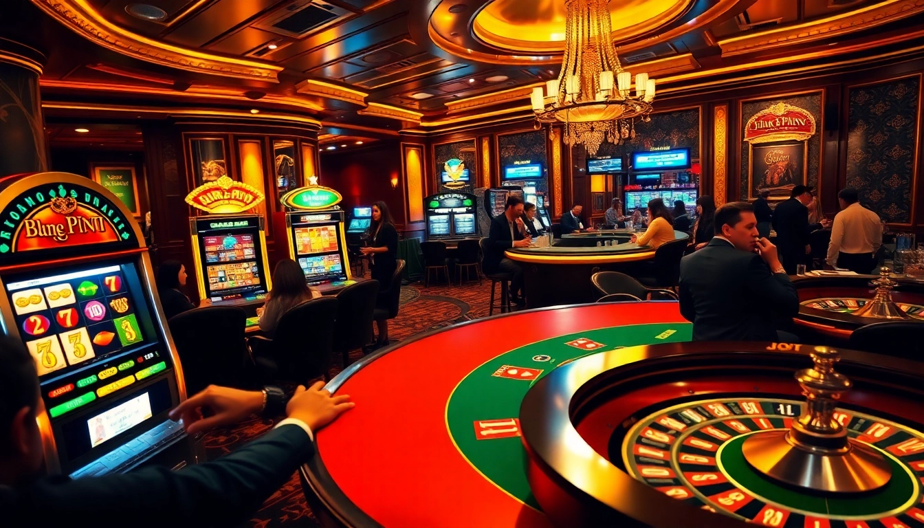 Experience the thrill of apk jaya with players at a vibrant casino, showcasing slot machines and poker action.