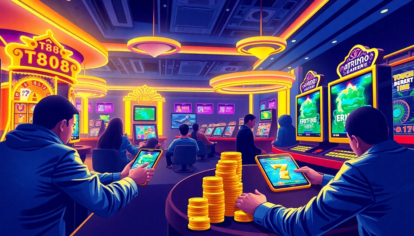 Engaging TR88 online gaming scene featuring players in a dynamic casino environment.