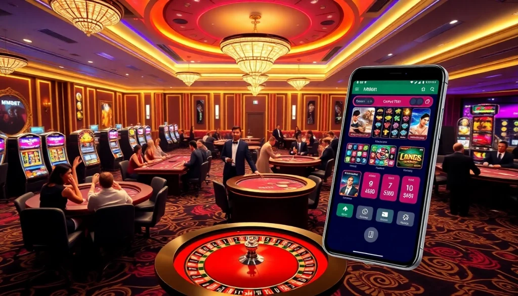 Experience the thrill of MM88Bet with vibrant casino visuals featuring poker and roulette action.