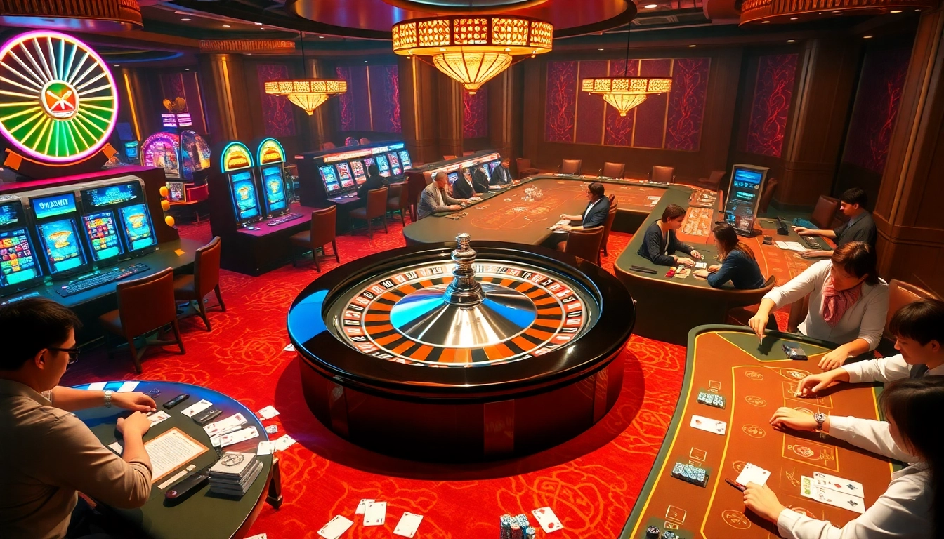 Gambling excitement at https://ev88vip1.cn.com/ featuring vibrant casino tables and a roulette wheel.
