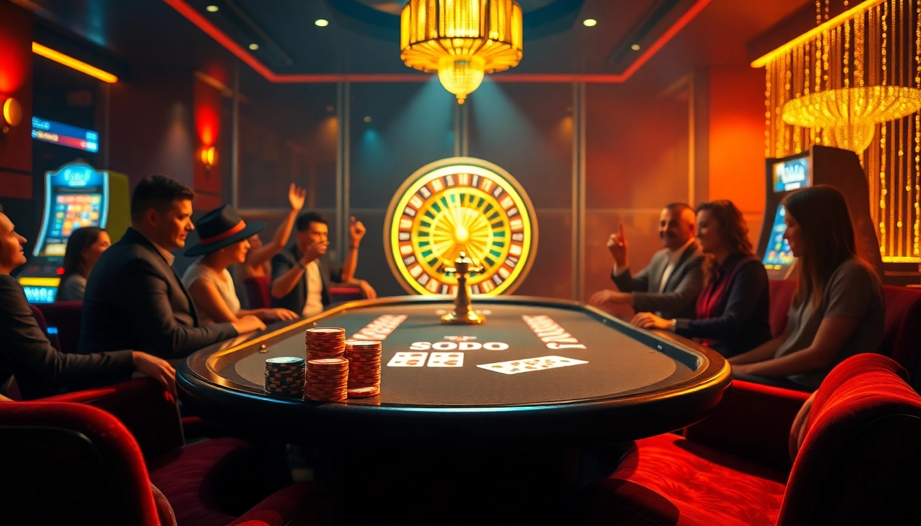 SODO-themed poker table surrounded by players enjoying a thrilling game night.