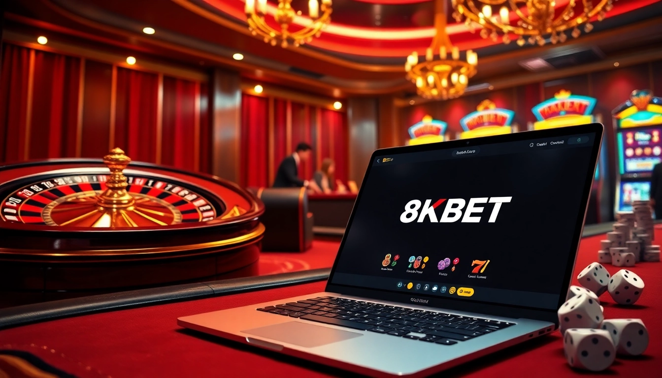 8KBET gamblers enjoying a high-stakes game at an elegant casino, showcasing excitement and luxury.