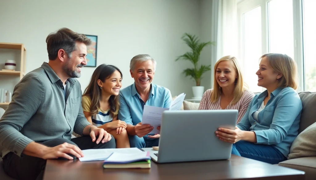 Happy Australian family excitedly preparing for their tourist visa USA from Australia.