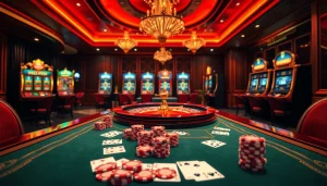 The vibrant casino scene at Trang Chủ MMOO showcasing roulette, cards, and luxury elements inviting gamers