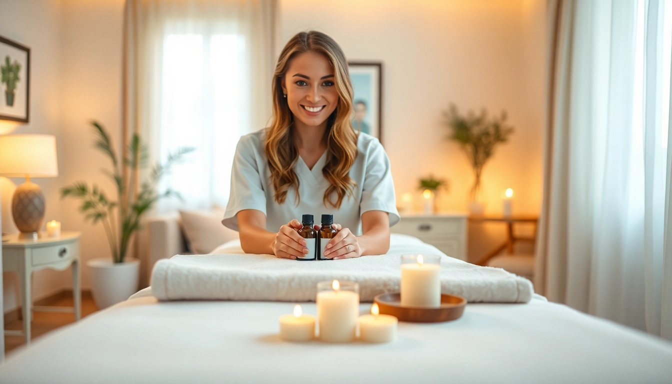 출장마사지 service by a professional therapist in a calming home environment.