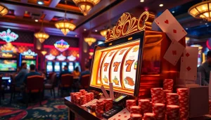 Engaging players at an idn slot machine in a vibrant casino atmosphere.
