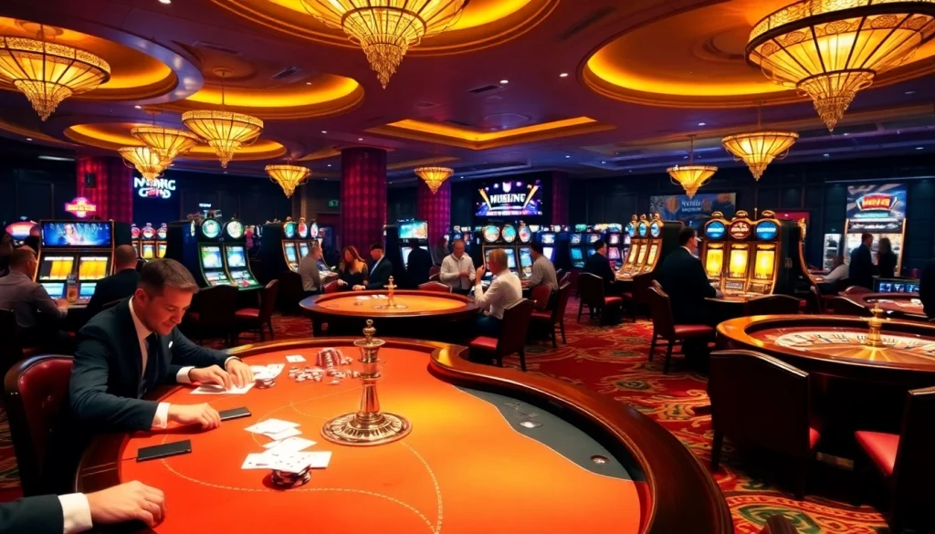 Experience the excitement of 79king com with elegant casino tables and vibrant slot machines.