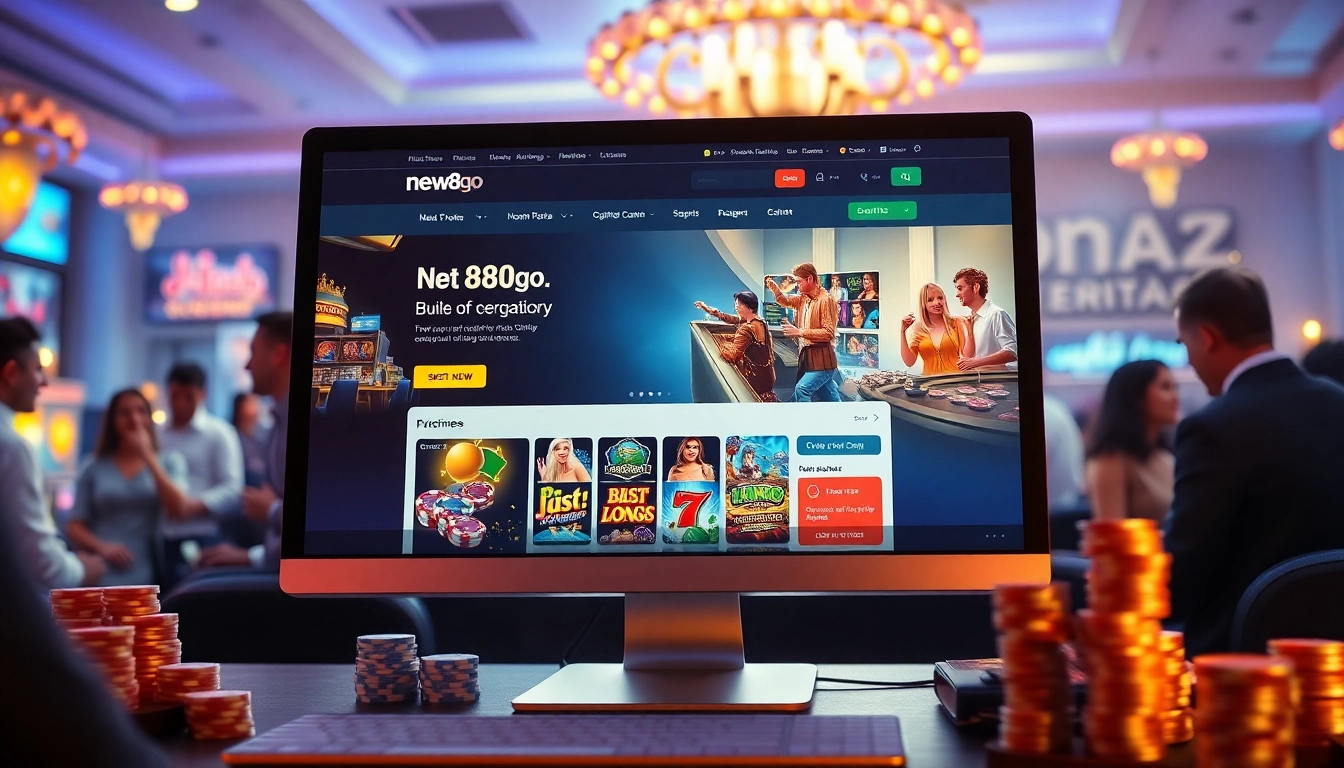Engaging online gambling experience at new88go.com with modern website design and vibrant graphics.