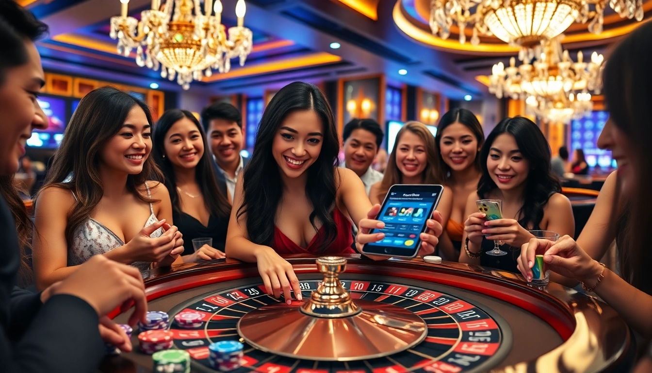 Terlibat dengan strategi Datukwin di meja roulette kasino mewah yang dipenuhi pemain bersemangat.